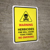 Warning Herbicides Fire No Smoking Portrait - Wall Sign