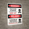 Danger: Pesticide Storage Hazardous To Bilingual Spanish Portrait - Wall Sign Danger: Pesticide Storage Hazardous To Bilingual Spanish Portrait - Wall Sign