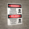 Danger: Pesticide Storage Hazardous Bilingual Portrait - Wall Sign