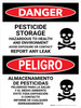 Danger: Pesticide Storage Hazardous Bilingual Portrait - Wall Sign