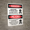 Danger: Pesticide Storage Unauthorized Keep Out Bilingual Spanish Portrait - Wall Sign Danger: Pesticide Storage Unauthorized Keep Out Bilingual Spanish Portrait - Wall Sign