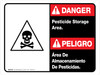 Danger: Pesticide Storage Area Bilingual ANSI Landscape - Wall Sign Danger: Pesticide Storage Area Bilingual ANSI Landscape - Wall Sign