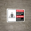 Danger: Pesticide Storage Hazardous To Bilingual Spanish ANSI Landscape - Wall Sign Danger: Pesticide Storage Hazardous To Bilingual Spanish ANSI Landscape - Wall Sign