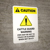 Caution: Cattle Guard Warning Pipe May Be Hot To Portrait - Wall Sign
