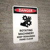 Danger: Rotating Machinery Keep Remaining Portrait - Wall Sign Danger: Rotating Machinery Keep Remaining Portrait - Wall Sign