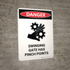 Danger: Swinging Gate Has Pinch Points Portrait - Wall Sign Danger: Swinging Gate Has Pinch Points Portrait - Wall Sign