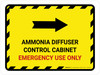 Ammonia Diffuser Control Cabinet Right Arrow Landscape - Wall Sign