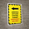 Ammonia Diffuser Control Cabinet Left Arrow Portrait - Wall Sign