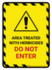 Area Treated With Herbicides Do Not Enter Portrait - Wall Sign