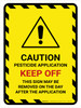 Caution Pesticide Application Portrait - Wall Sign Caution Pesticide Application Portrait - Wall Sign