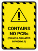 Contains No Polychlorinated Biphenyls Portrait - Wall Sign Contains No Polychlorinated Biphenyls Portrait - Wall Sign
