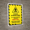 Poison Storage Area All Unauthorized Portrait - Wall Sign