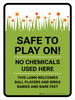 Safe To Play On No Chemicals Portrait - Wall Sign Safe To Play On No Chemicals Portrait - Wall Sign