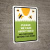 We Care About Bees Pesticides Portrait - Wall Sign We Care About Bees Pesticides Portrait - Wall Sign