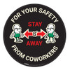 For Your Safety Stay 6 Feet From Coworkers with Cartoon - Black - Carpet Sign For Your Safety Stay 6 Feet From Coworkers with Cartoon - Black - Carpet Sign