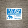 Shoplifting Is A Crime - All Activities Monitored by Video Camera Landscape With Icon - Wall Sign
