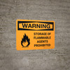 Warning: Storage Flammable Agents Prohibited Landscape With Icon - Wall Sign Warning: Storage Flammable Agents Prohibited Landscape With Icon - Wall Sign