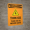 Warning: Thin Ice Is Never Safe Portrait With Icon Warning: Thin Ice Is Never Safe Portrait With Icon