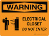 Warning: Electrical Closet - Do Not Enter Landscape With Icon - Wall Sign