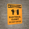 Warning: Electrical Closet - Do Not Enter Portrait With Icon - Wall Sign