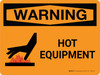 Warning: Hot Equipment Landscape With Icon - Wall Sign