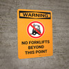 Warning: No Forklifts Beyond This Point Portrait With Icon - Wall Sign