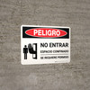 Danger: Permit Required No Entry Spanish Landscape With Icon - Wall Sign Danger: Permit Required No Entry Spanish Landscape With Icon - Wall Sign