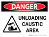 Danger: Unloading Caustic Area Landscape With Icon - Wall Sign