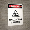 Danger: Unloading Caustic Portrait With Icon - Wall Sign