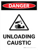 Danger: Unloading Caustic Portrait With Icon - Wall Sign