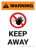 Warning: Keep Away Portrait White With Icon - Wall Sign Warning: Keep Away Portrait White With Icon - Wall Sign