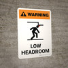 Warning: Low Headroom Portrait White With Icon - Wall Sign