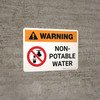 Warning: Non Potable Water Landscape White With Icon - Wall Sign