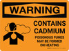 Warning: Contains Cadmium - Poisonous Fumes May Be Formed On Heating Landscape With Icon - Wall Sign Warning: Contains Cadmium - Poisonous Fumes May Be Formed On Heating Landscape With Icon - Wall Sign