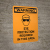 Warning: Ppe Eye Protection Required Portrait With Icon - Wall Sign
