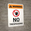 Warning: No Trespassing Portrait With Icon Warning: No Trespassing Portrait With Icon