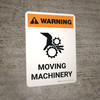 Warning: Moving Machinery Portrait With Hand Hazard Icon - Wall Sign
