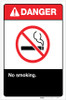 Danger: No Smoking ANSI with Icon Portrait - Label