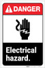 Danger: Electrical Hazard ANSI with Icon Portrait - Label