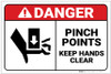 Danger: Pinch Points - Keep Hands Clear ANSI with Icon Landscape - Label Danger: Pinch Points - Keep Hands Clear ANSI with Icon Landscape - Label