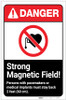 Danger: Strong Magnetic Field ANSI with Icon Portrait - Label Danger: Strong Magnetic Field ANSI with Icon Portrait - Label