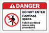 Danger: Do Not Enter/Confined Space - Follow Confined Space Entry Procedure ANSI Landscape - Label Danger: Do Not Enter/Confined Space - Follow Confined Space Entry Procedure ANSI Landscape - Label