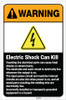 Warning: Electric Shock Can Kill ANSI Portrait - Label