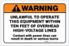 Warning: Unlawful to Operate This Equipment Within 10 Feet ANSI Landscape - Label