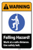 Warning: Falling Hazard Use Safety Belt Portrait - Label