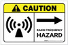 Caution: Radio Frequency Right Arrow ANSI Landscape - Label Caution: Radio Frequency Right Arrow ANSI Landscape - Label