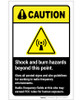 Caution: Shock And Burn Hazard ANSI Portrait - Label