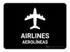Airlines Black Bilingual Spanish Landscape - Wall Sign