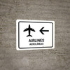 Airlines With Left Arrow White Bilingual Spanish Landscape - Wall Sign
