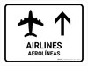 Airlines With Up Arrow White Bilingual Spanish Landscape - Wall Sign Airlines With Up Arrow White Bilingual Spanish Landscape - Wall Sign